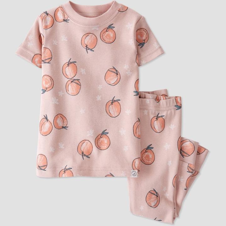 Baby Girls' 2pc Organic Cotton Ochre Floral Sleepwear Pajama Set - Little Planet By Carter's Yellow/white