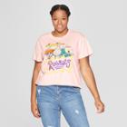 Nickelodeon Women's Plus Size Short Sleeve Rugrats Crop T-shirt - (juniors') - Pink
