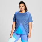 Plus Size Women's Plus Color Block Mesh T-shirt - Joylab Navy