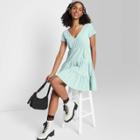 Women's Short Sleeve Tiered Knit Babydoll Dress - Wild Fable