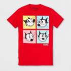 C-life Men's Short Sleeve Felix The Cat Crew T-shirt - Red
