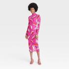 Black History Month Target X Sammy B Women's Long Sleeve Mesh Bodycon Dress - Pink Floral