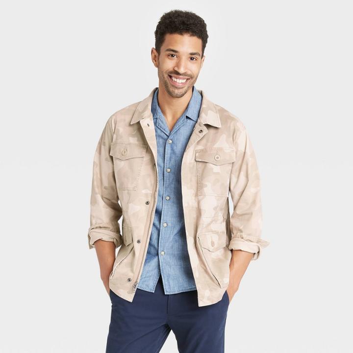 Men's Pocket Trucker Jacket - Goodfellow & Co Camo