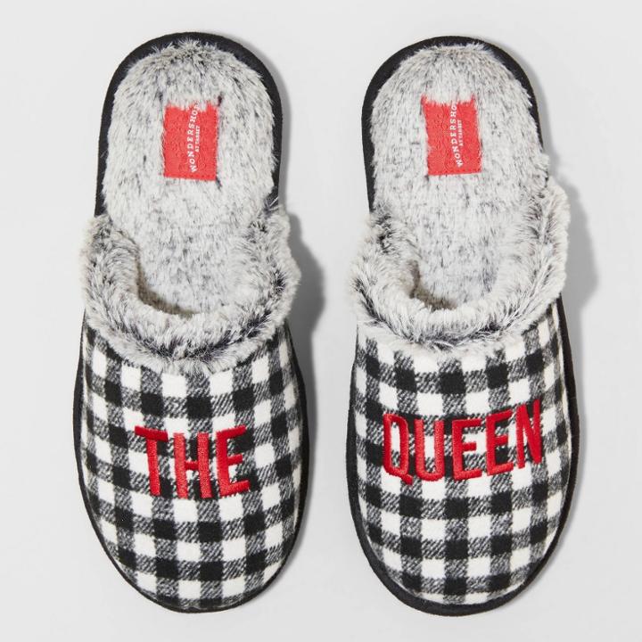 Women's Family Sleep Queen Slippers - Wondershop Black
