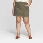 Women's Plus Size Utility Mini Skirt - Universal Thread Olive