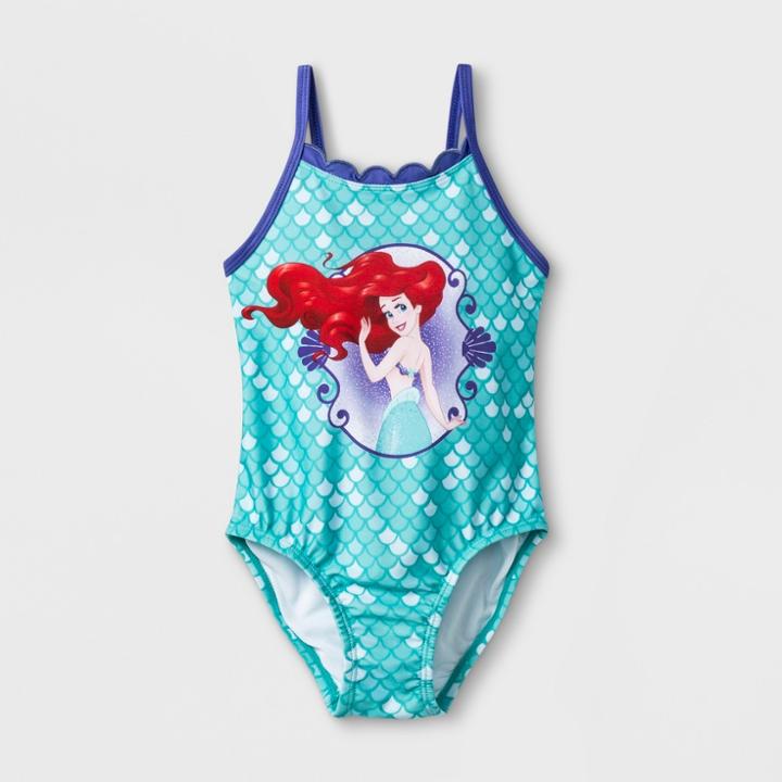 Disney Toddler Girls' The Little Mermaid One Piece Swimsuit - Green