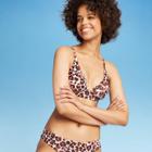 Women's Animal Print Bikini Top - Kona Sol Xs, Women's, Brown