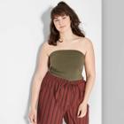 Women's Plus Size Double Tube Top - Wild Fable Olive