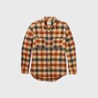 Women's Plaid Long Sleeve Button-down Flannel Shirt - Universal Thread Brown