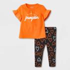 Baby Girls' 2pc 'little Pumpkin' Short Sleeve Top & Bottom Set - Cat & Jack Orange Newborn
