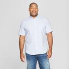Target Men's Big & Tall Striped Standard Fit Short Sleeve Poplin Button-down Shirt - Goodfellow & Co Amparo Blue