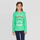 Girls' Long Sleeve All I Want For Christmas Graphic T-shirt - Cat & Jack Green