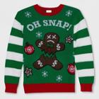 Well Worn Boys' Oh Snap Gingerbread Ugly Christmas Sweater - Green
