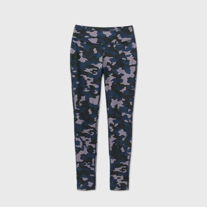 All In Motion Girls' Mesh Pieced Printed Performance Leggings - All In