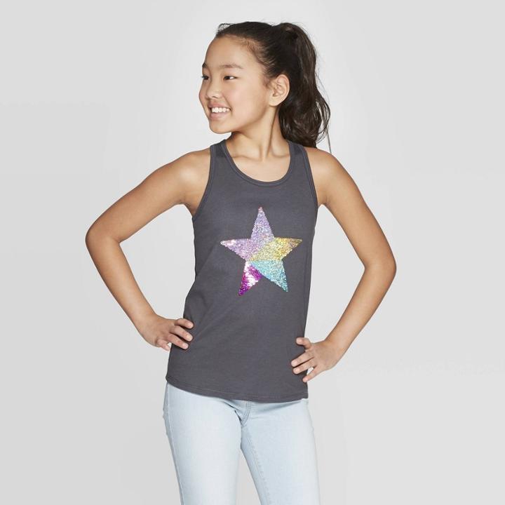 Girls' Star Flip Sequin Tank - Cat & Jack Gray