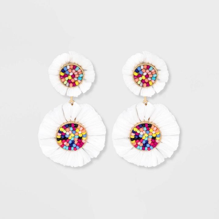 Sugarfix By Baublebar Stacked Fringe Drop Earrings - White
