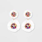 Sugarfix By Baublebar Stacked Fringe Drop Earrings - White
