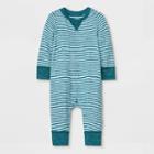 Baby Boys' Striped Cozy Romper - Cat & Jack Blue
