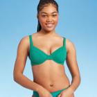 Women's Ribbed Balconette Bikini Top - Shade & Shore Emerald