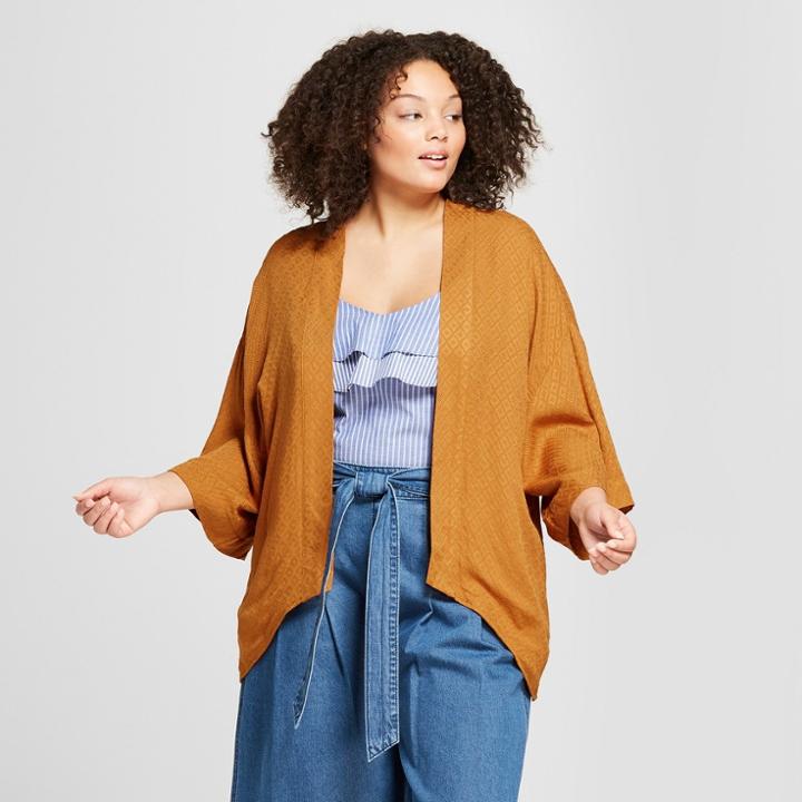 Women's Plus Size Kimono - A New Day Yellow