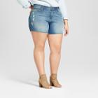 Women's Plus Size Raw Hem Boyfriend Jean Shorts - Universal Thread Medium Wash