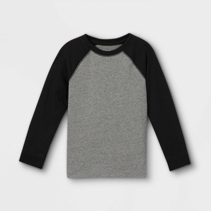 Toddler Boys' Jersey Knit Long Sleeve T-shirt - Cat & Jack Black