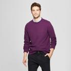 Men's Standard Fit Long Sleeve Crew Neck Fleece Sweatshirt - Goodfellow & Co Purple Currant