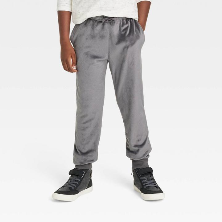 Boys' Pull-on Microfleece Jogger Sweatpants - Cat & Jack Charcoal Gray