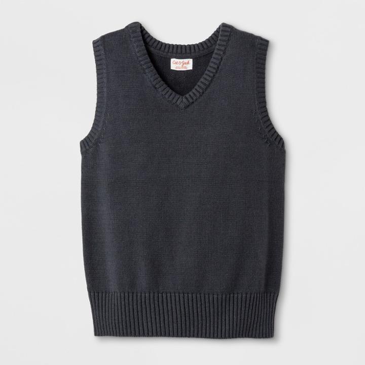 Boys' Uniform Sweater Vests - Cat & Jack Charcoal Gray