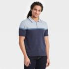 Men's Colorblock Standard Fit Short Sleeve Polo Sweater - Goodfellow & Co Blue