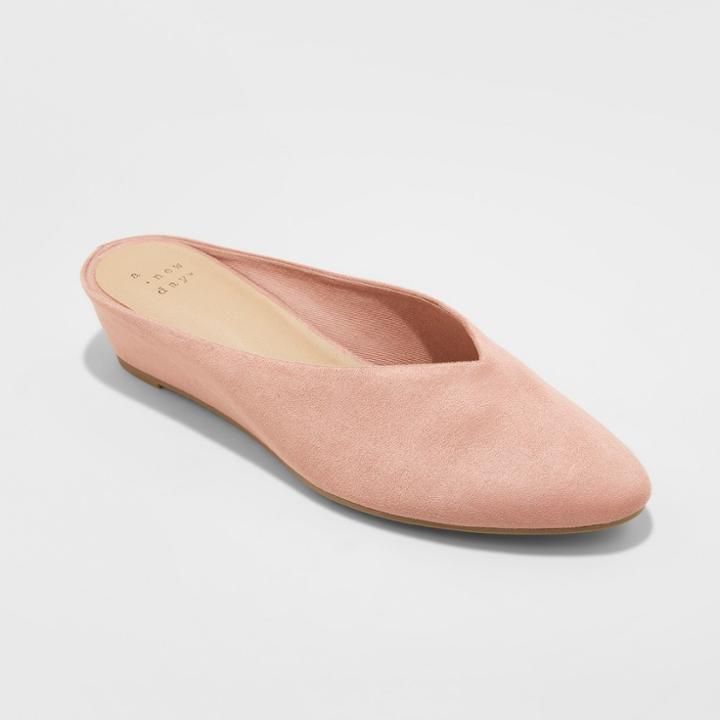 Women's Vanessa Wedge Backless Mules - A New Day Blush