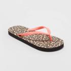 Girls' Sam Leopard Print Flip Flop Sandals - Cat & Jack Black 13-1, Toddler Unisex