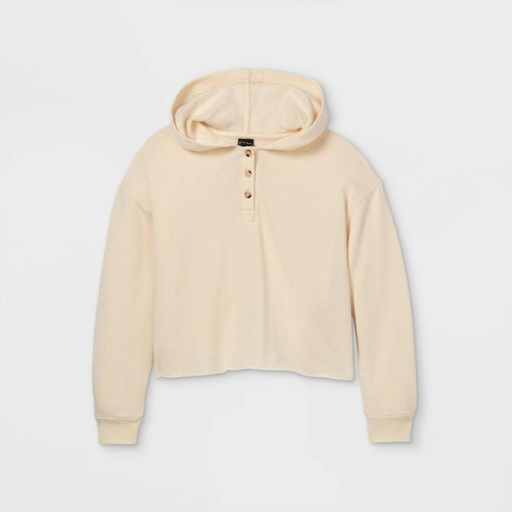 Girls' Henley Hoodie - Art Class Ivory