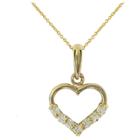 Target Girls' Gold Over Silver Cubic Zirconia Heart Pendant-15 Plated Chain-white