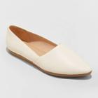 Women's Berit Faux Leather Pointed Toe Ballet Flat Loafers - Universal Thread Bone 5.5, Women's, Gray