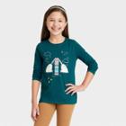 Girls' 'narwhales' Long Sleeve Graphic T-shirt - Cat & Jack Dark Green