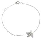 Target Women's Silver Plated Bypass X With Crystals Bracelet - White/silver, Clear