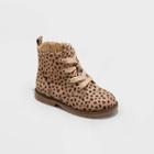 Toddler Girls' Giovanna Zipper Slip-on Lace-up Combat Boots - Cat & Jack Brown