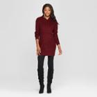 Women's Long Sleeve Hoodie Sweater Dress - Almost Famous (juniors') Burgundy