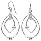 Distributed By Target Women's Sterling Silver Oval Drop Earrings With Ball Accents -