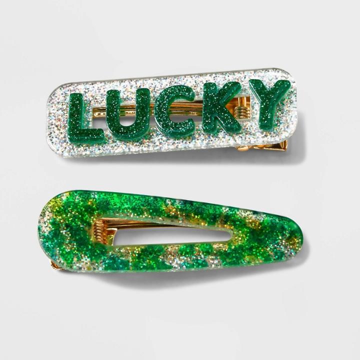 No Brand Glitter Salon Hair Clips Set