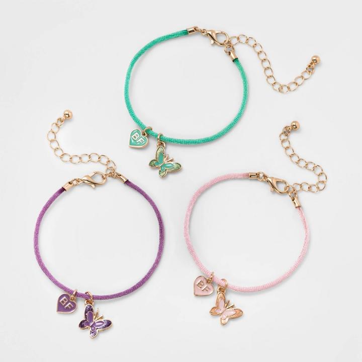 Girls' 3pk Butterfly Bff Bracelet Set - Cat & Jack,