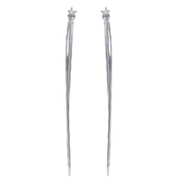 Distributed By Target Women's Sterling Silver Hammered Hoop Earrings