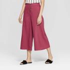 Women's Button Front Wide Leg Palazzo Pants - Who What Wear Red