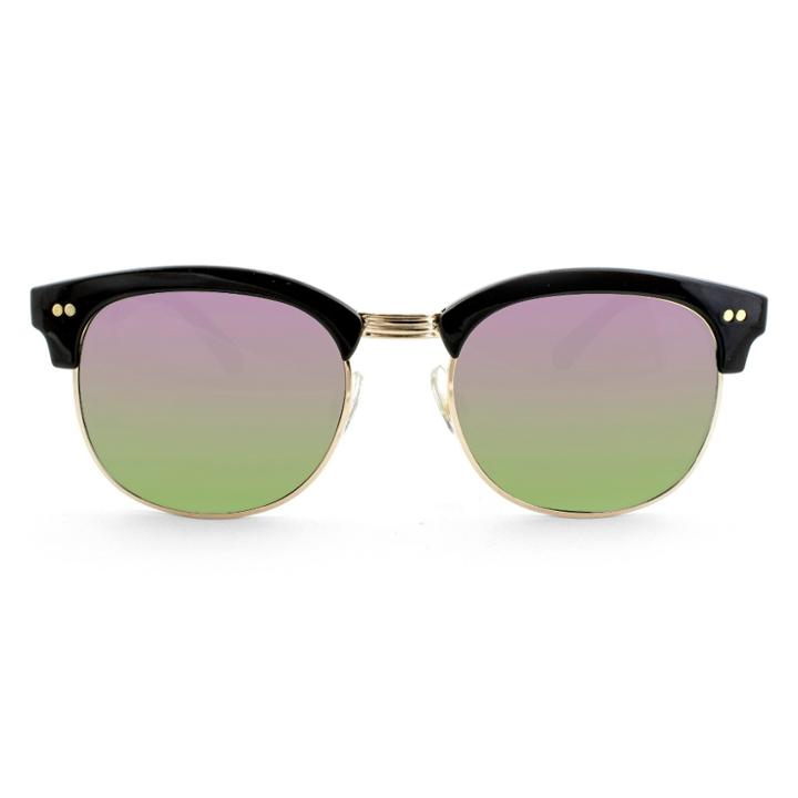 Wild Fable Women's Clubmaster Sunglasses With Purple Mirrored