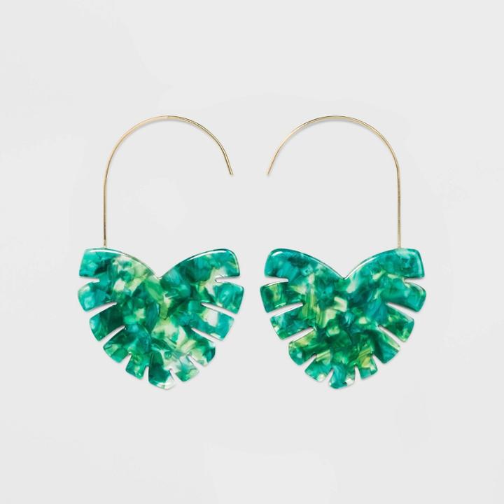 Sugarfix By Baublebar Modern Heart Drop Earrings - Emerald Green, Girl's