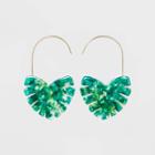 Sugarfix By Baublebar Modern Heart Drop Earrings - Emerald Green, Girl's