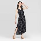 Women's Floral Print Sleeveless V-neck Maxi Dress - A New Day Black/white
