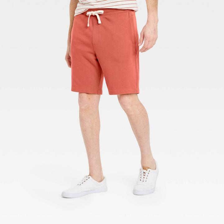 Men's 8 Regular Fit Fleece Shorts - Goodfellow & Co Red