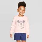 Disney Toddler Girls' Minnie Mouse Fleece Crewneck Sweatshirt - Light Coral